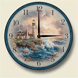 Wood clock ~ Lighthouse on the Rocks ~Artworks Home Accents~ large kitchen wall clocks~ code 314