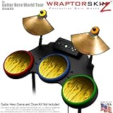 Fire Yellow Skin by WraptorSkinz fits Guitar Hero 4 World Tour Drum Set for Nintendo Wii, XBOX 360, 