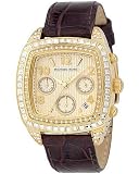 Michael Kors #MK5106 Women's Leather Strap Diamond Accented Chronograph Watch
