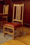 Review C F Oakton  / Mission Solid Oak Grand Dining Side Chair with Burgundy Leather Uphostered Seat - 2-pack