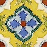 Solistone Hand Painted Deco Laguna 6 x 6 Inch Ceramic Kitchen Wall Floor Tile (One Sheet Only)