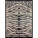 4X6 LP/BORDERED ZEBRA-V/TERRA BLK/IVORY
