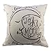 HOSL 6 Pack Cotton Linen Pillow Case Decorative Cushion Cover (NO Pillow)