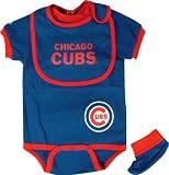 Chicago Cubs Baby Bib and Bootie Creeper Set
