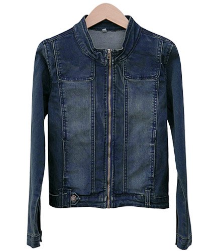 (イイネショップ) eeNeshop ショート 丈 デニム ライダース ジャケット