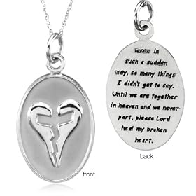 Sudden Loss Memorial Necklace, Sterling Silver