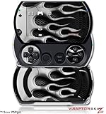 PSPgo Skin and Screen Protector Kit - Metal Fire Flames Chrome fits Sony PS ....