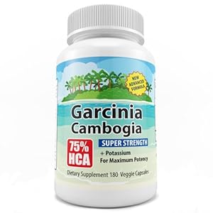 75% HCA GARCINIA CAMBOGIA with NO ADDED CALCIUM (MAKES IT NOT WORK) - 1,600MG per serving - 180 Veggie Capsules - All Natural Appetite Suppressant and Weight Loss Supplement by Island Vibrance