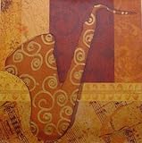 Jazz Sax Art Poster PRINT Jill Barton 36x36