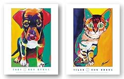 Tiger and Toby Set by Ron Burns 13.5"x20" Art Print Poster