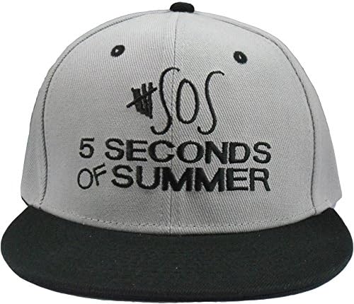 YCMI Adjustable 5 SOS 5 Seconds of Summer Black Snapback Cap Hat for Men Baseball Cap (Grey)