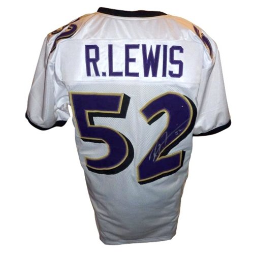 Ray Lewis Autographed Baltimore Ravens (White #52) Jersey