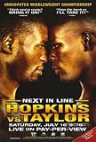 Bernard Hopkins vs. Jermain Taylor by Unknown Framed with Silver Decor Wood Frame 1.25 inch width, 3/4 inch depth