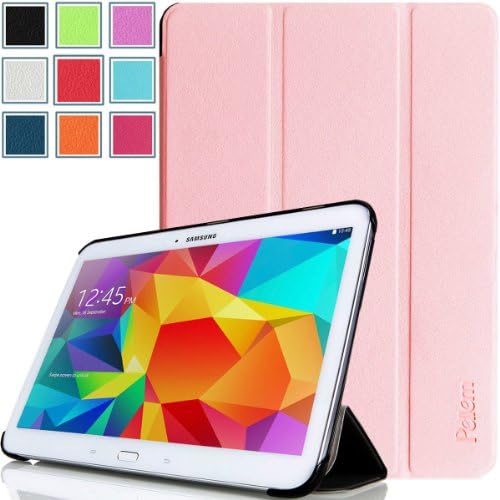Pellem SFP2014 Samsung Galaxy Tab 4 10.1 Case - Ultra Slim Lightweight SmartCover Stand Case for Samsung Galaxy Tab 4 10.1 Inch Tablet (With Smart Cover Auto Wake/Sleep), Pink
