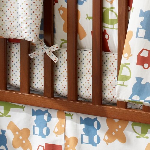 Sumersault On the Go Crib Sheet - Cream - Sage and Blue