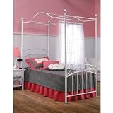 Twin Size Bed - Emily Twin Size Canopy Bed in White