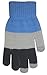 Boss Tech Products Knit Touchscreen Gloves with Conductive Fingertips for Use with All Touchscreen Electronic Devices - Blue/ Gray
