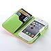 ATC Masione(TM) Apple iPhone 4/4S Credit Card Hard Shell Case Stand with Silicone Core + Screen Protector & Stylus (Wallet case Green+Navy Green+Orange)