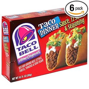 Taco Bell Home Originals Taco Dinner Kit, 10.75-Ounce Boxes (Pack of 6) $11.15