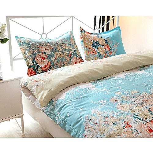 Vaulia Lightweight Duvet Cover Sets, Vintage Floral Pattern Design