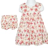 from Pixie Togs Babywear Baby Girls Floral Pattern Dress with Fixed Underskirt & Pants 2 Piece Set (12-18 Months)