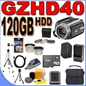 JVC Everio GZ-HD40 120GB Hard Drive HDD 10x Optical Zoom Digital Camcorder BigVALUEInc Accessory Saver 4GB BP815 Battery/Rapid Charger Filter/Lens Bundle + MORE