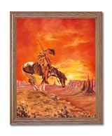 End Of The Trail Native American Indian Horse Animal Home Decor Wall Picture Oak Framed Art Print