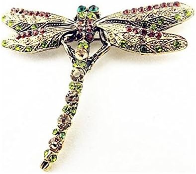 New Fashion Summer Jewelry Accessories Brooch For Girl Vintage Lovely Dragonfly Crystal Scarf Lapel Pin Brooches For Women