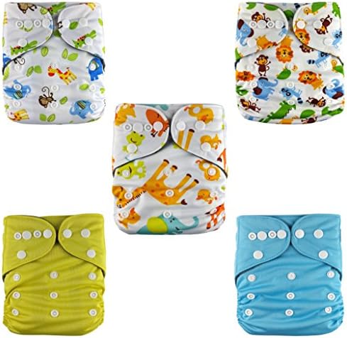NEW DESIGN Bamboo Charcoal Cloth Diapers + Inserts Set from Jack Jill Baby (Animals 1)