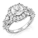 Metal Factory Sz 8 Sterling Silver 925 Round Brilliant CZ Cubic Zirconia Halo Engagement Ring