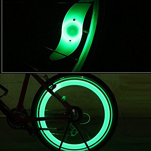 4 Pack Double Faced Bicycle Spoke Light Wind Fire Wheels Silica Gel