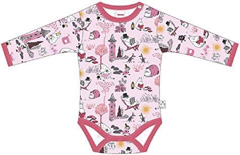 Moomin Baby Boys / Girls Romper, Bodysuit, Jumpsuit with Long Sleeves, Pink, 100% Cotton (80 - 15-18 Months)