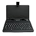 Fosmon Leather Case with USB Keyboard and Stylus for Zeepad 7.0 - Black