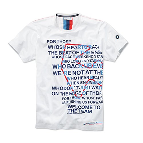 BMW Motorsport Mens Graphic T-Shirt - White, Large BMW Motorsport Mens Graphic T-Shirt - White, Large