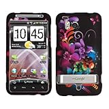 Purple Orange Green Flower Butterfly Rubberized Snap on Design Hard Case Fa ....