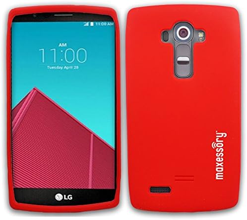 LG G4 Case, G4 Cover, Maxessory Casual Red Cover Flex Matte Flexible Gel Silicone Rubber Phone Case Skin for LG G4