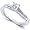 1/2 Carat TW Princess and Round Diamond Engagement Ring in 14k White Gold - Size 4