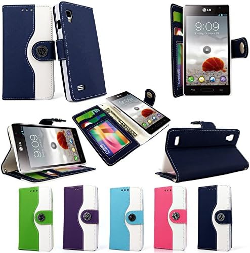 Cellularvilla Case For Lg Optimus L9 P760 P768 Pu Leather Wallet Flip Card Case Cover This Case Does Not Fit T-mobile Lg L9 in Us. It Will Only Fit Lg L9 International Version (Dark Blue White)