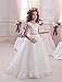 DressHome Scoop Lace Flower Girls Dresses Belt Girls First Communion Dress