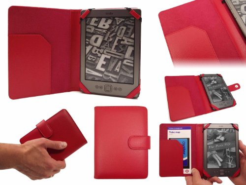 New Kindle Red SD Folio Case Cover Pouch  FREE 