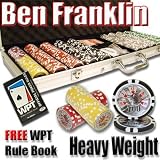 500 Ben Franklin Poker Chip Set with Free WPT Rule Book. 14 Gram Heavy Weighted Poker Chips.