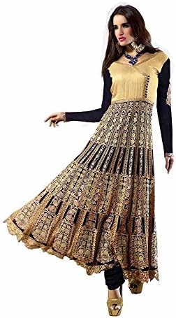 EthnicDresses Women's Eid Evening Partywear Suit Salwar Kameez black Gold