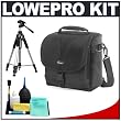 Lowepro Rezo 170 AW (Black) Digital SLR Camera Bag + Tripod + Accessory Kit for Canon Rebel T3, T3i, T1i, T2i, EOS 60D, 5D, 7D, Nikon D3000, D3100, D5000, D5100, D7000, D300s, Olympus Evolt E-5, E-30, E-620 & Sony Alpha A560, A580, A33, A35, A55