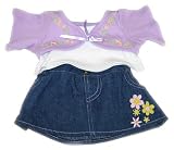 Purple Floral Top & Skirt outfit fits 8 - 10 Stuffed Animal kits & most Webkinz & Shining Star animals