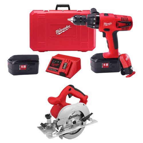 Milwaukee 0625-24H 18V 1/2 Cordless Drill/Driver Kit w/ FREE 6310-20 18V 6-1/2 Circular Saw
