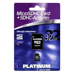Platinum 32 GB Class 4 Micro SDHC Speicherkarte (inkl. SD Adapter)