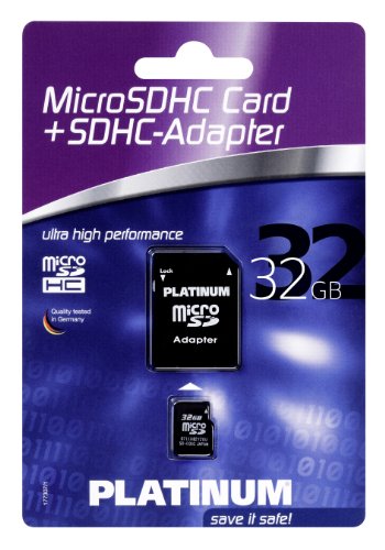Platinum 32 GB Class 4 Micro SDHC Speicherkarte (inkl. SD Adapter) Preisvergleich
