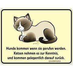Hunde kommen wenn sie gerufen - Blech-Schild Blechschild mit Spruch, 4 Saugn�pfe - Gr�sse 22x17 cm
