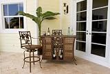 Coco Palm Patio Bar and Swivel Barstool Set