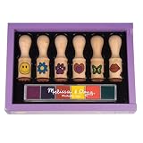 Melissa & Doug Deluxe Wooden Happy Handle Stamp Set